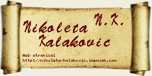 Nikoleta Kalaković vizit kartica